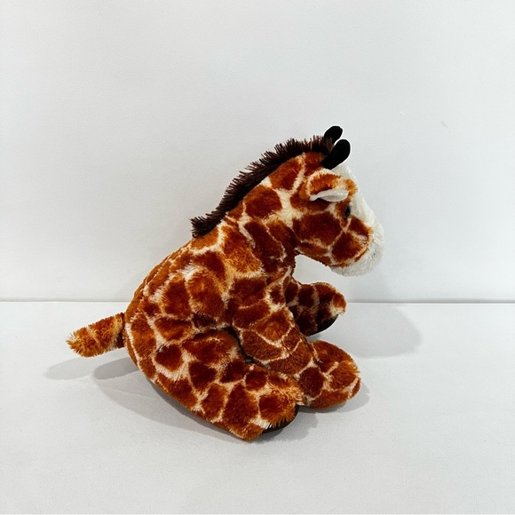 Aurora Giraffe Full Body Seating Position Brown Cream Size 14" Soft - Picture 4 of 8